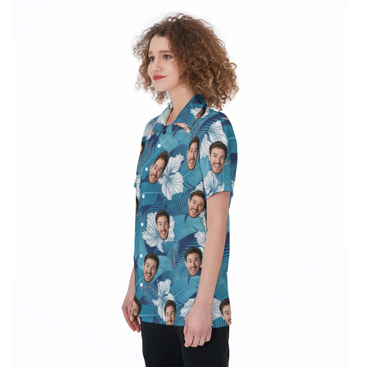 Custom Face Tropical Shirt For Women