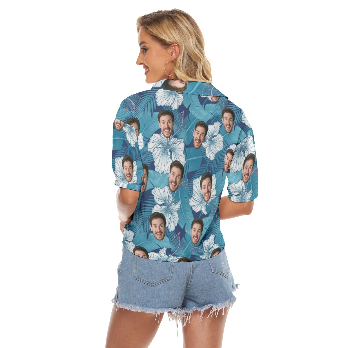 Custom Face Tropical Crop Top For Women