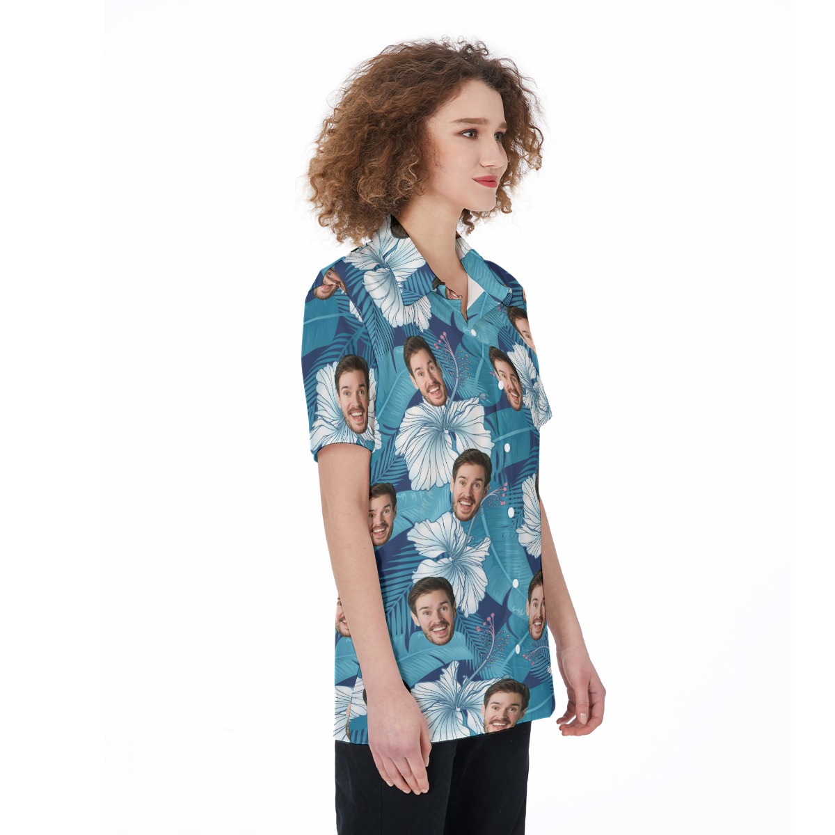 Custom Face Tropical Shirt For Women