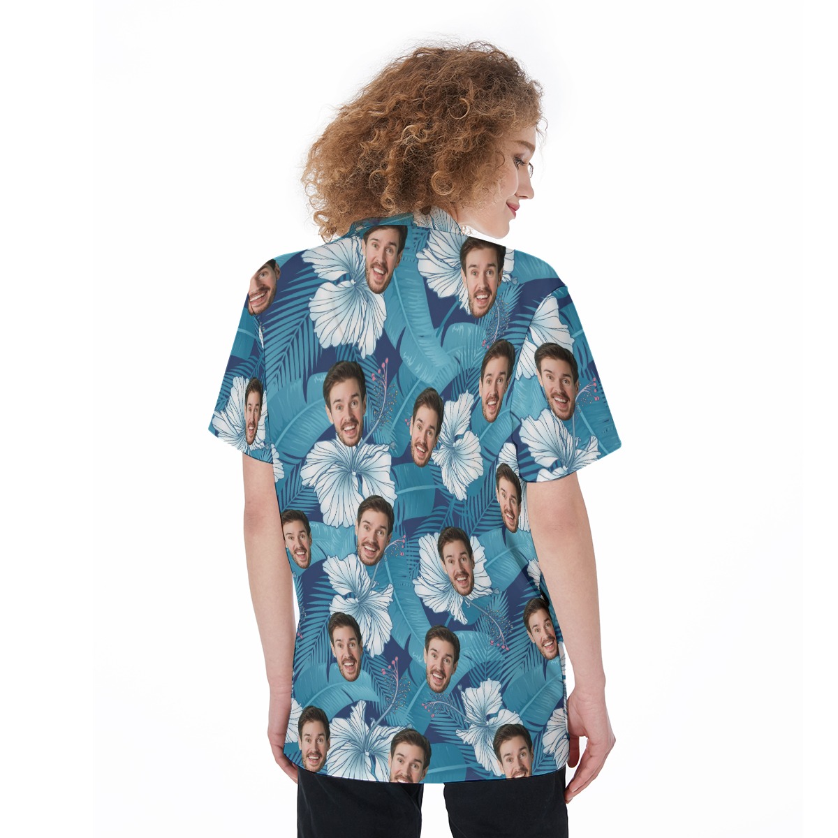 Custom Face Tropical Shirt For Women