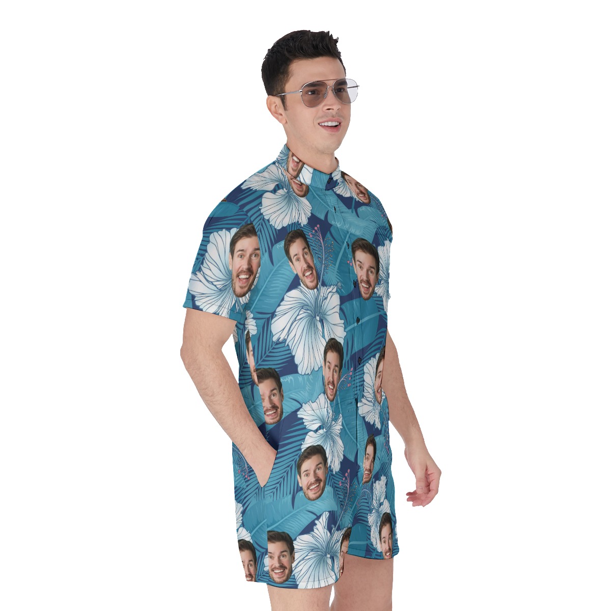 Funny Custom Face Hawaiian Romper For Men