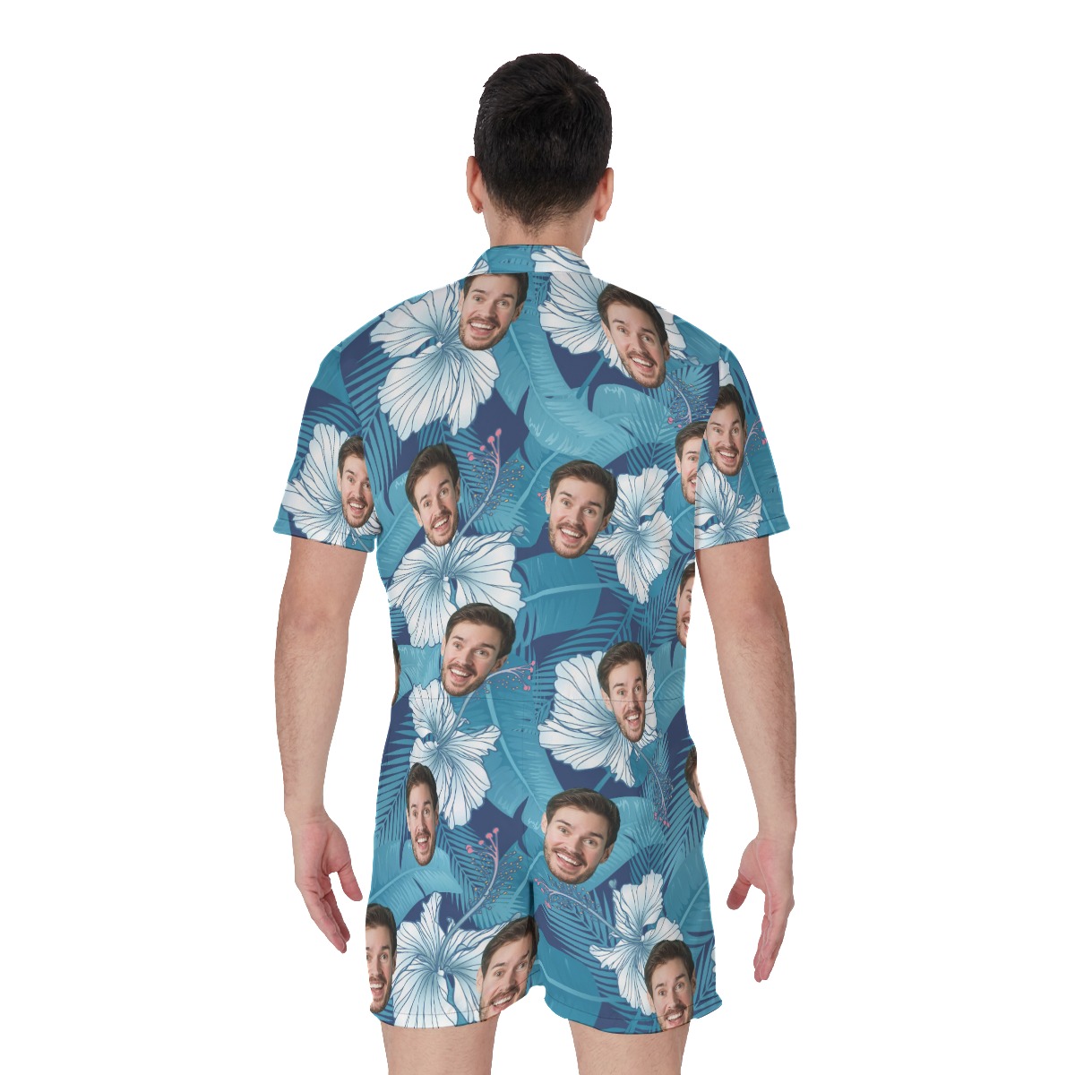 Funny Custom Face Hawaiian Romper For Men