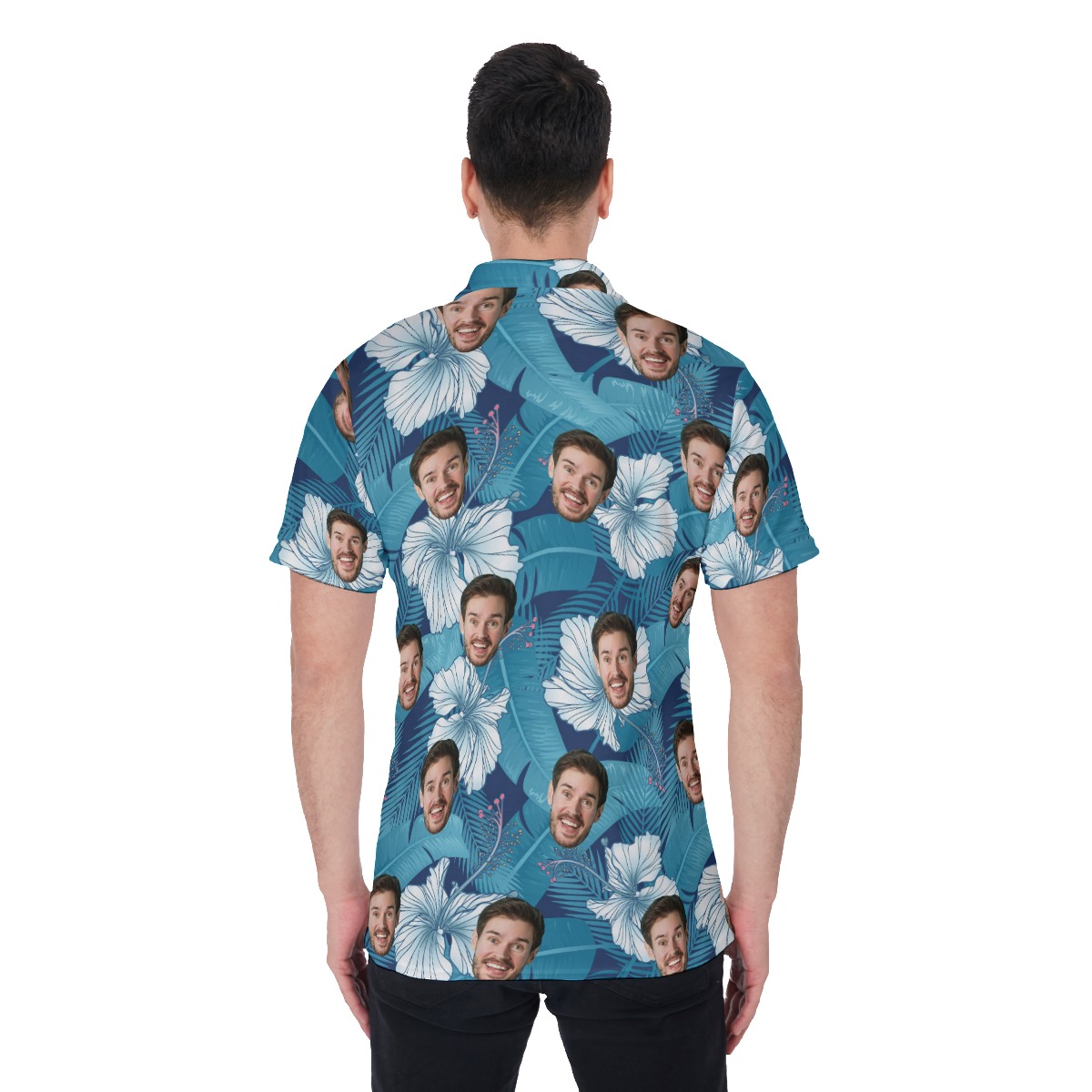 Custom Face Men's Tropical Polo Shirt