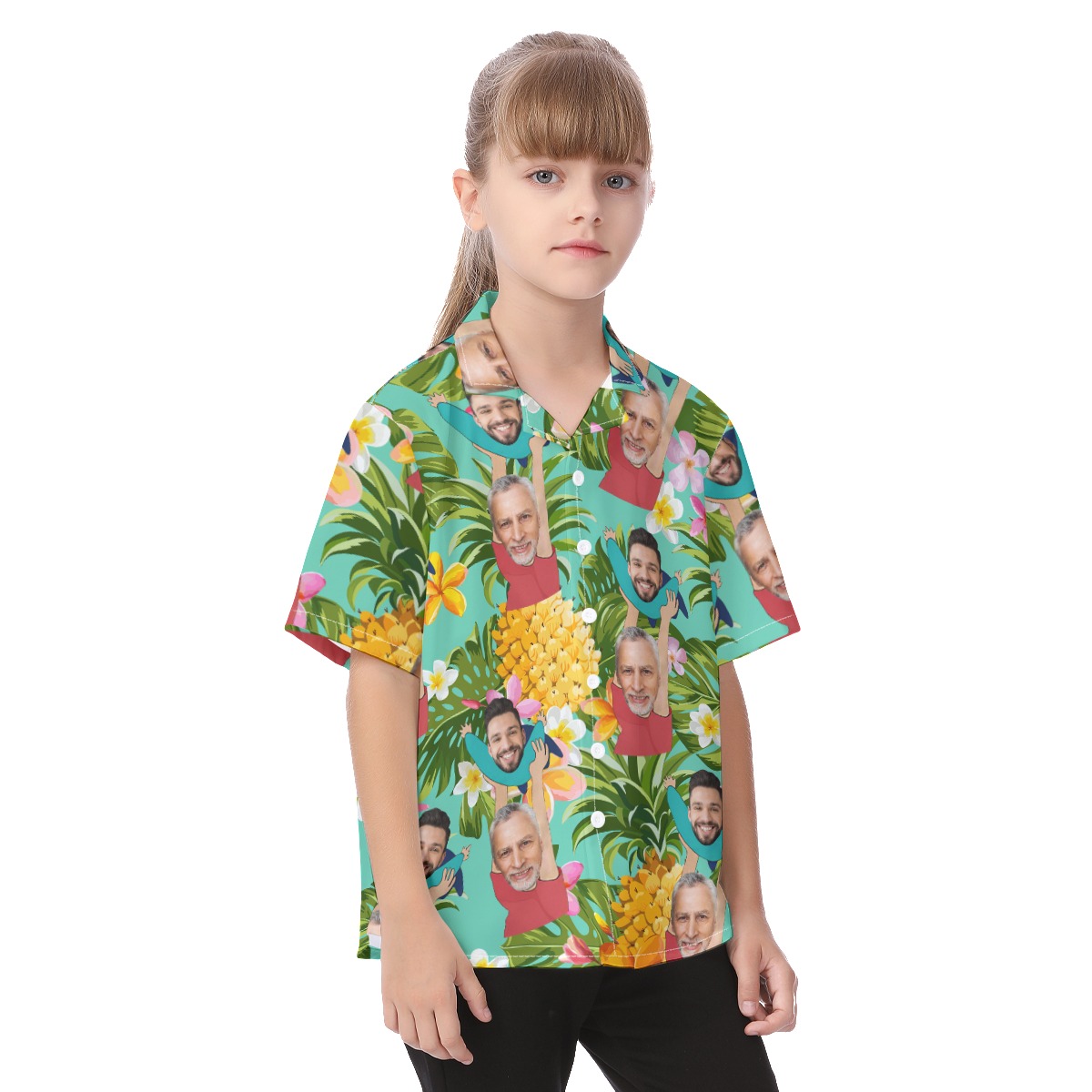 Cute Custom Face Father And Kids Aloha Shirt