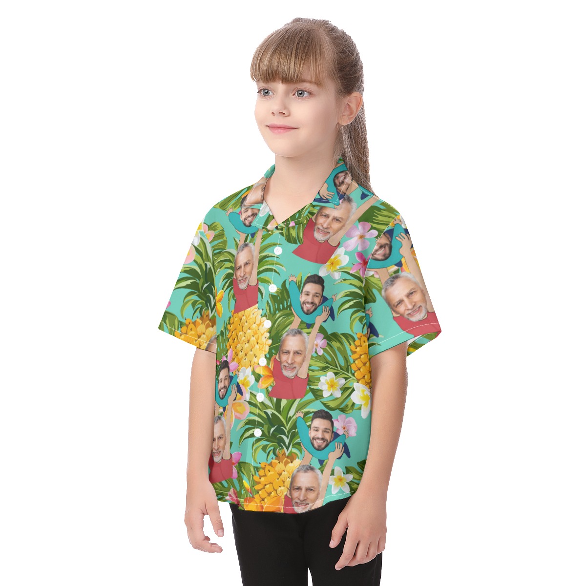 Cute Custom Face Father And Kids Aloha Shirt