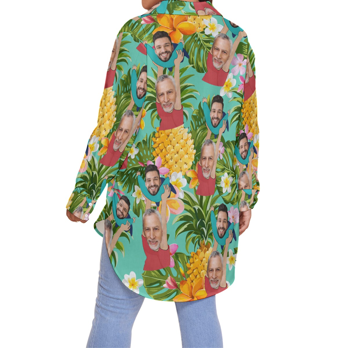 Funny Custom Face For Father's Day Hawaiian Plus Size Shirt
