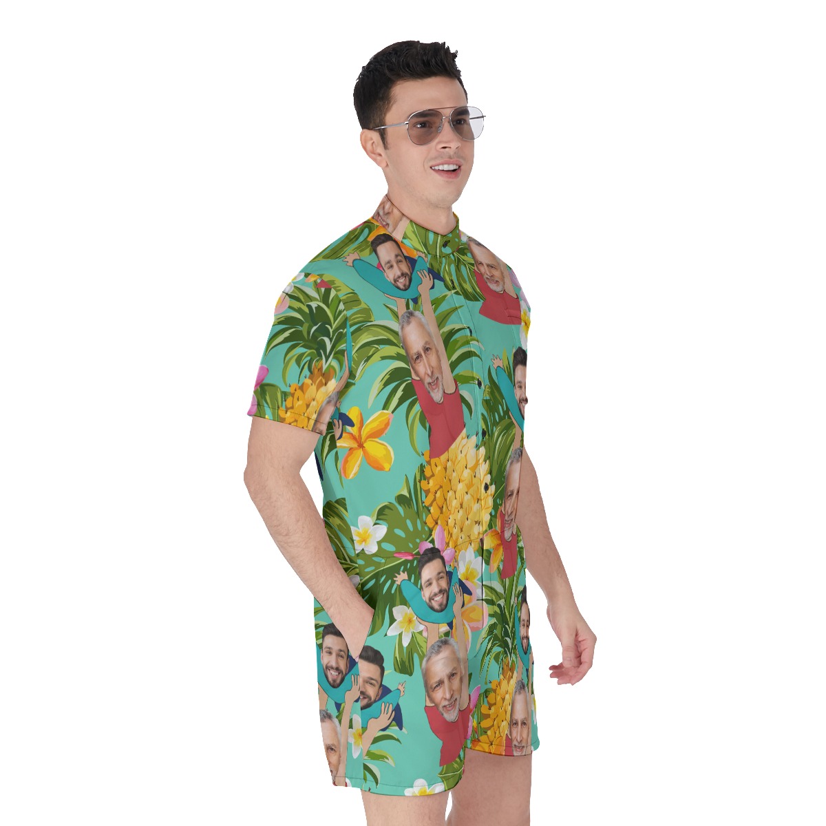 Funny Custom Face Father's Day Hawaiian Romper