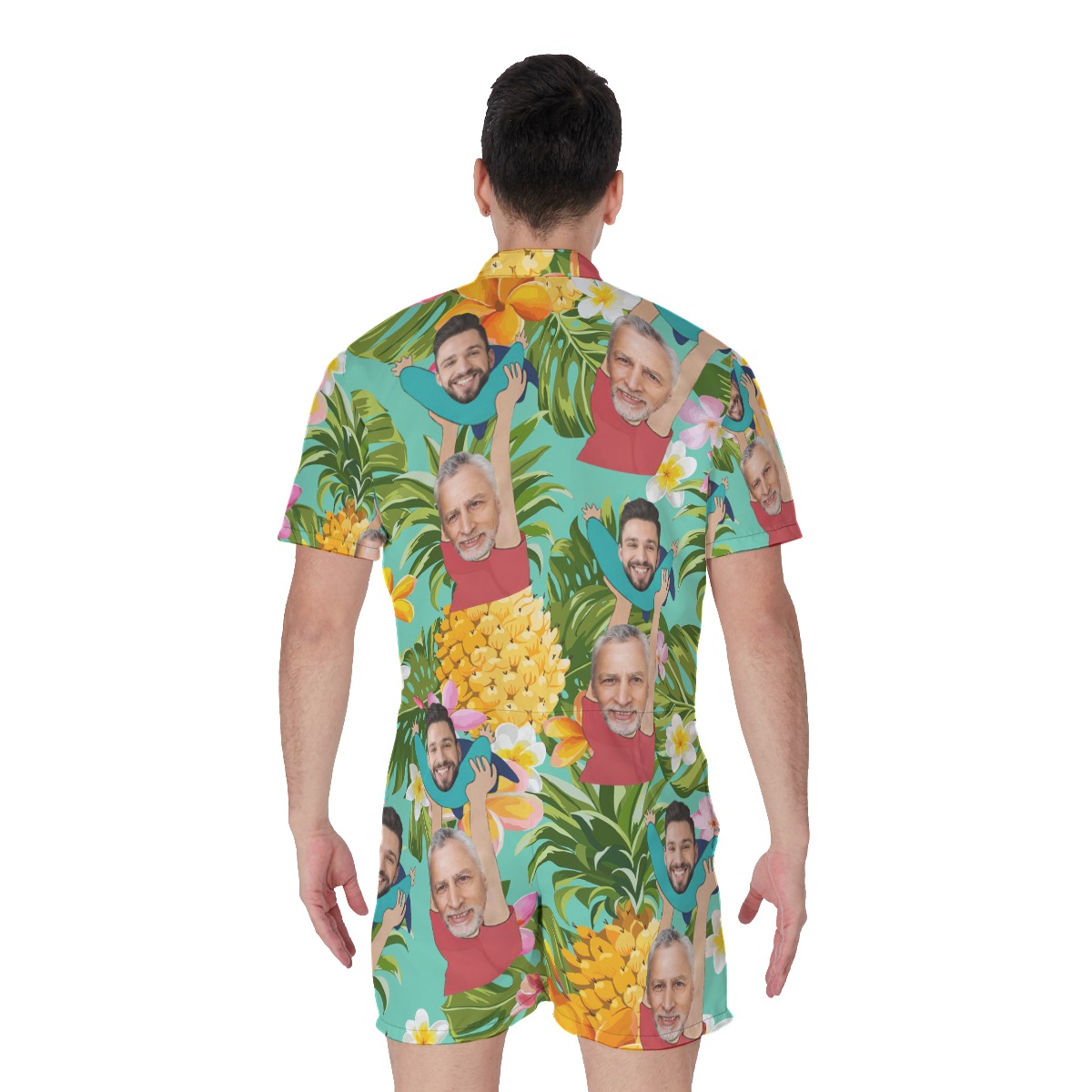 Funny Custom Face Father's Day Hawaiian Romper