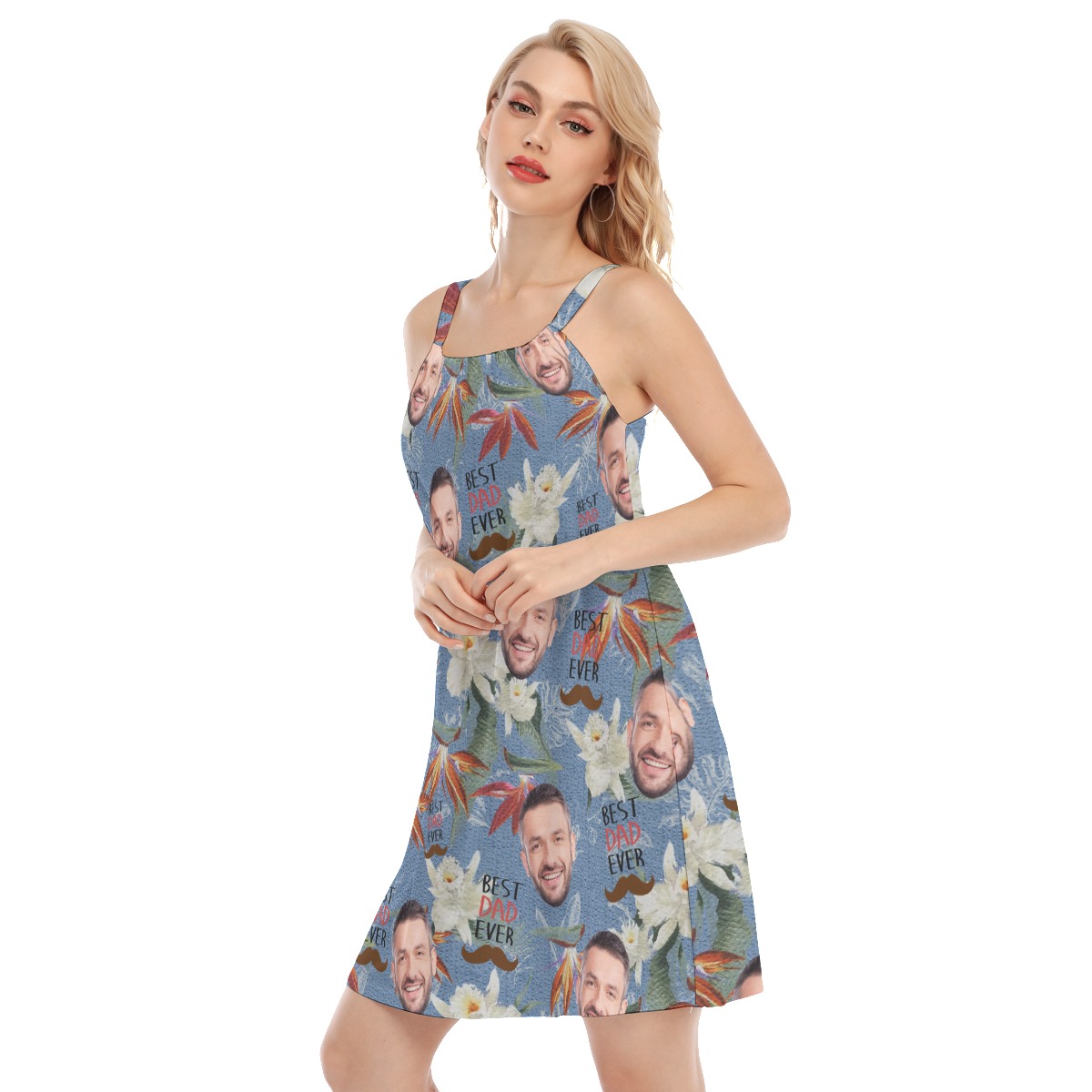 Custom Face Father's Day Hawaiian Cami Dress