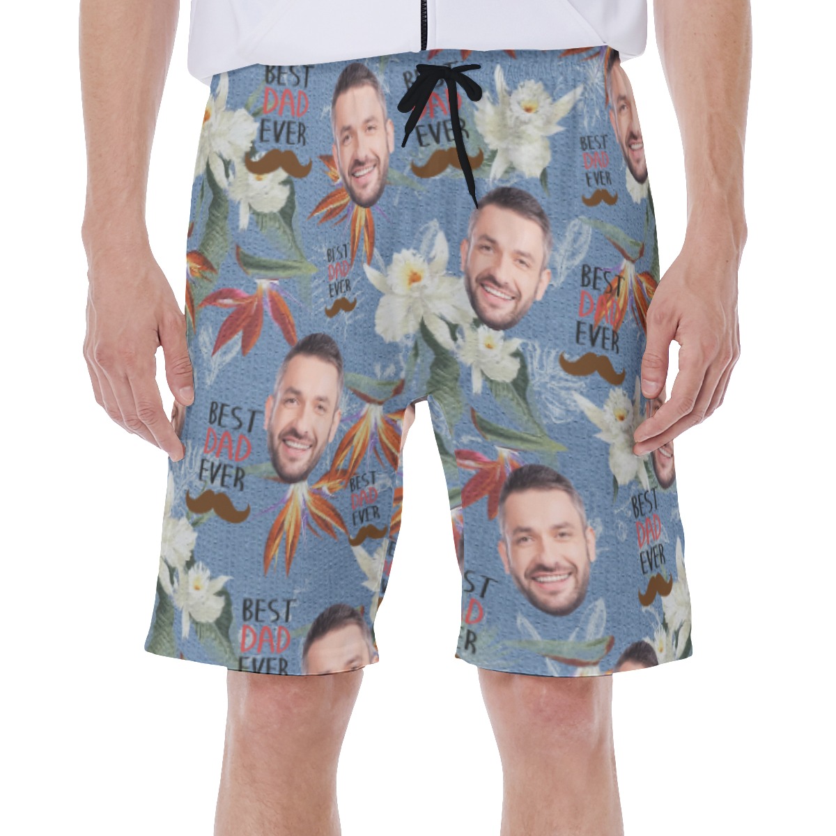 Funny Custom Face Best Dad Ever Hawaiian Swim Trunks For Men - variant image 1
