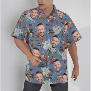 Best Dad Ever Custom Face Hawaiian Shirt