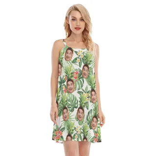 Cool Tropical Custom Face Summer Cami Dress For Women