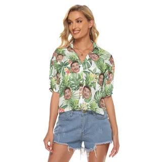 Funny Custom Face Mix Pineapple Women's Crop Top Shirt