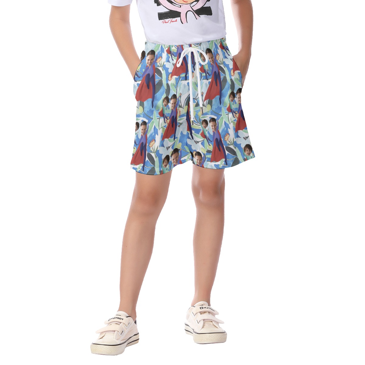 Funny Custom Face Father And Kids Hawaiian Beach Shorts - variant image 1
