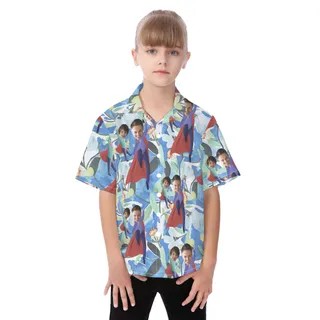 Cute Custom Face Father And Kids Hawaiian Shirt