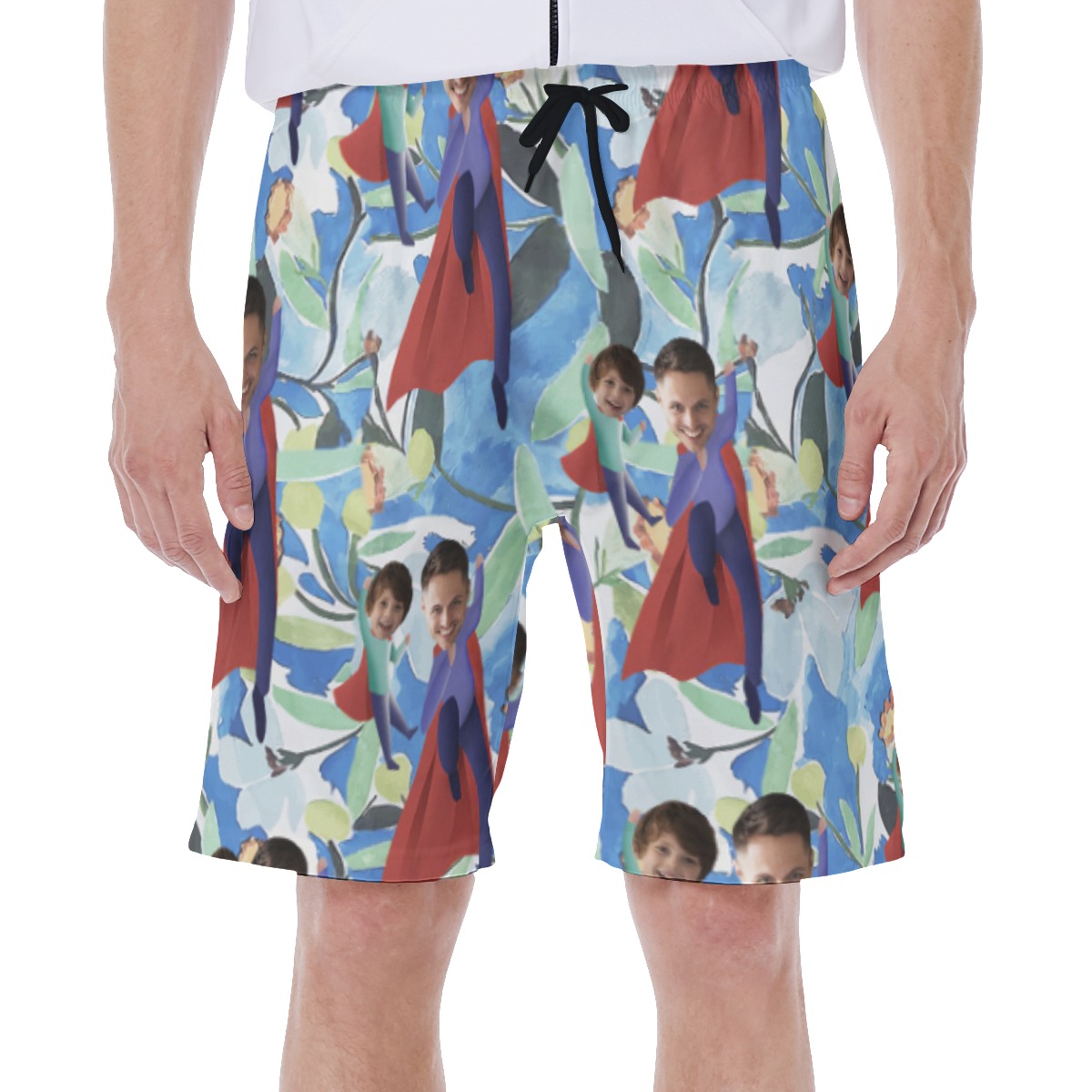Custom Face Father And Kids Hawaiian Swim Trunks For Men - variant image 1