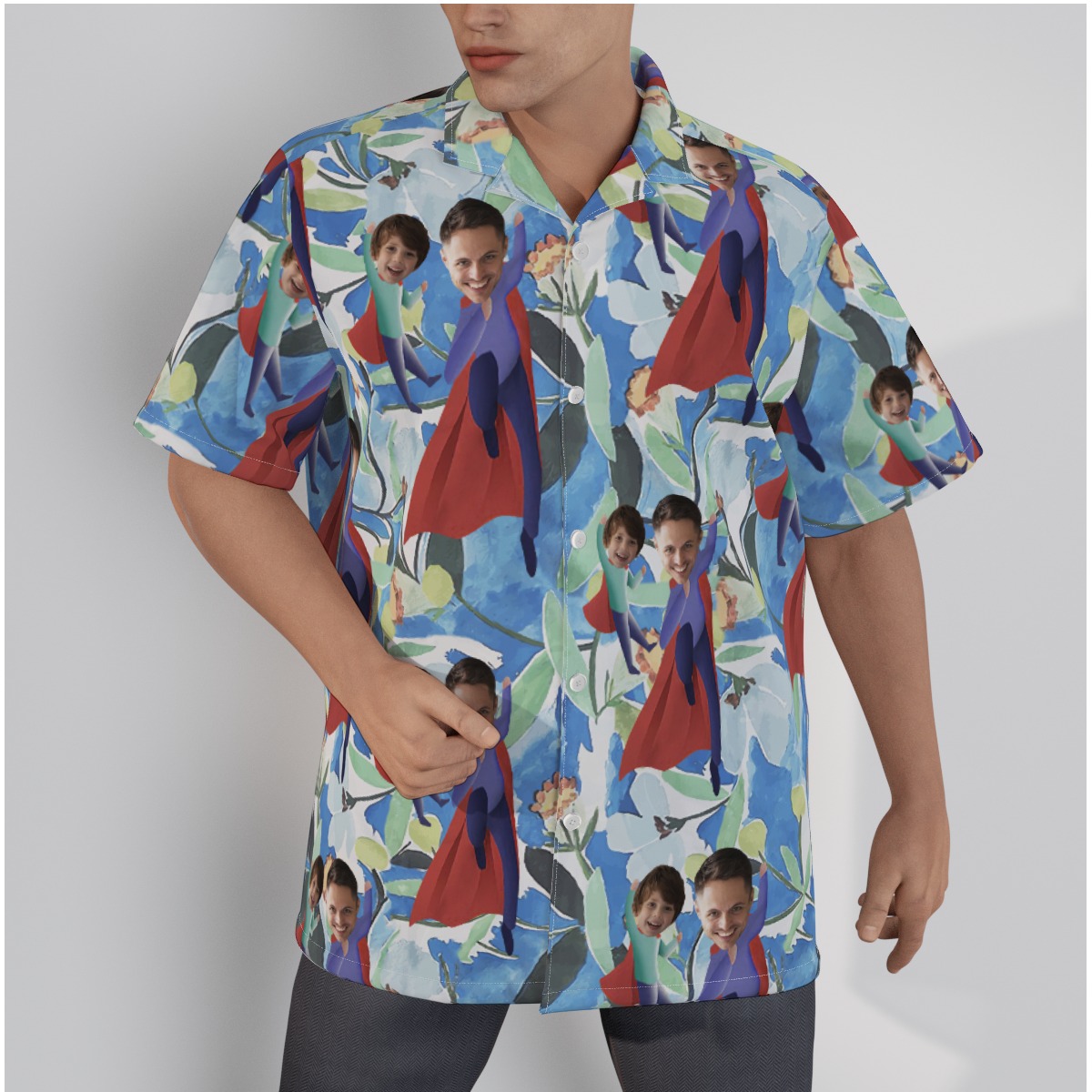 Custom Face Happy Father's Day Hawaiian Shirt - variant image 1