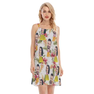Unique Couple Custom Face Aloha Cami Dress