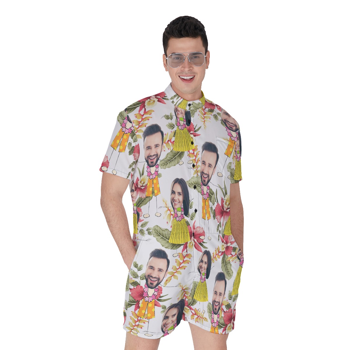 Unique Couple Custom Face Men's Romper - variant image 1