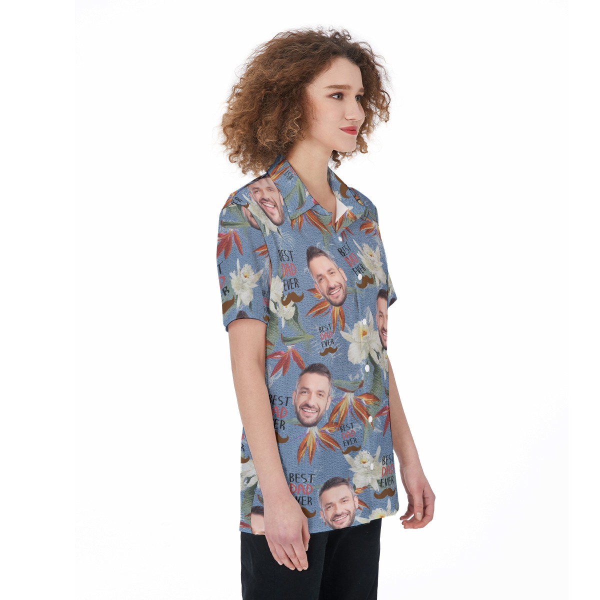 Happy Father's Day Custom Face Aloha Shirt For Women