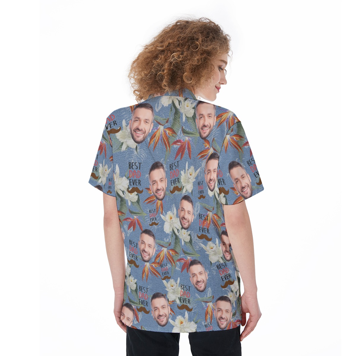 Happy Father's Day Custom Face Aloha Shirt For Women