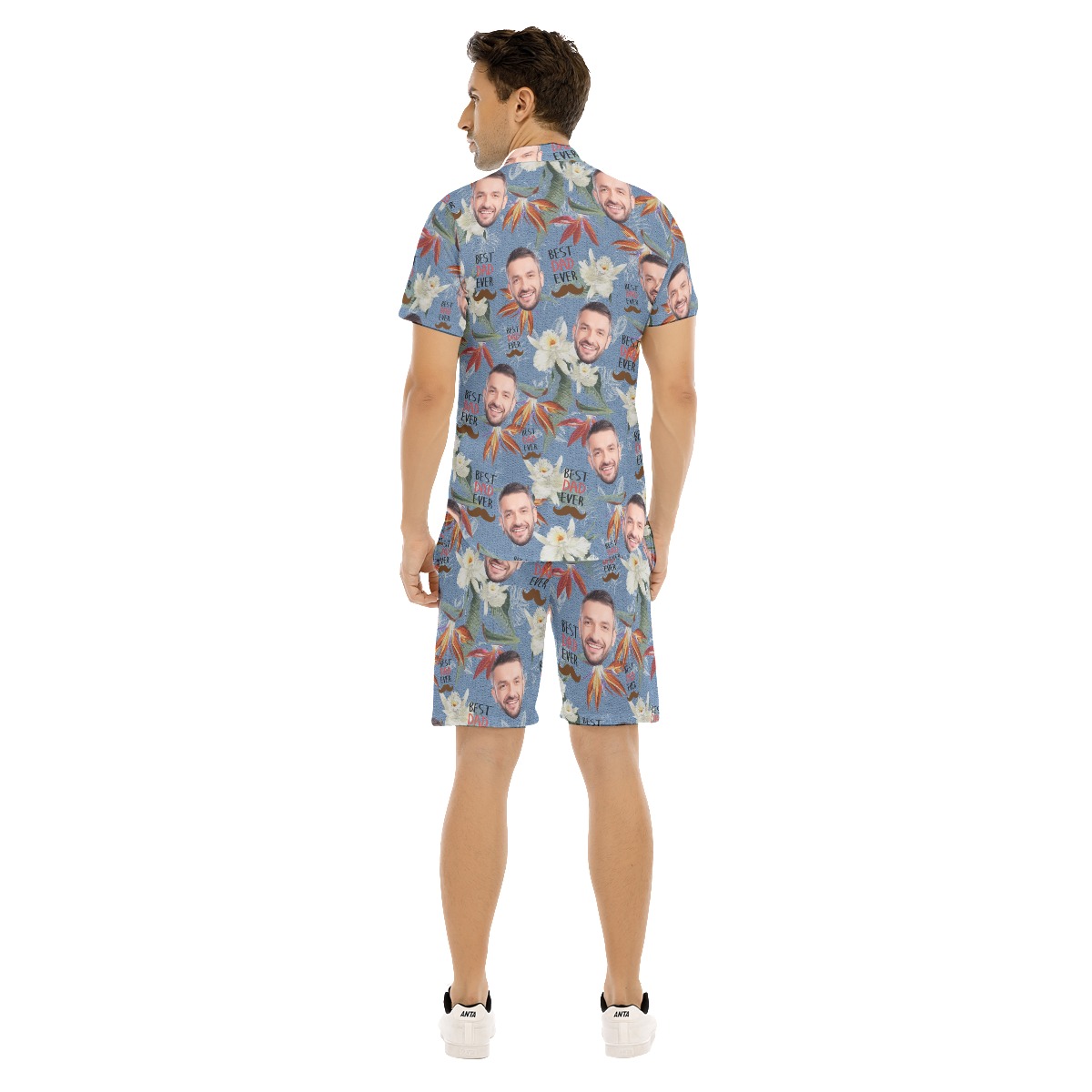 Funny Custom Face Best Dad Ever Hawaiian Shirt And Shorts For Men