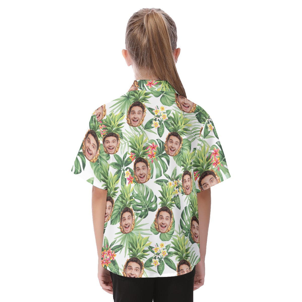Cute Pineapple Custom Face Aloha Shirt For Kids