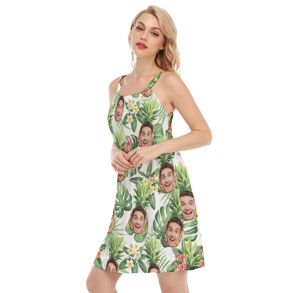 Cool Tropical Custom Face Summer Cami Dress For Women