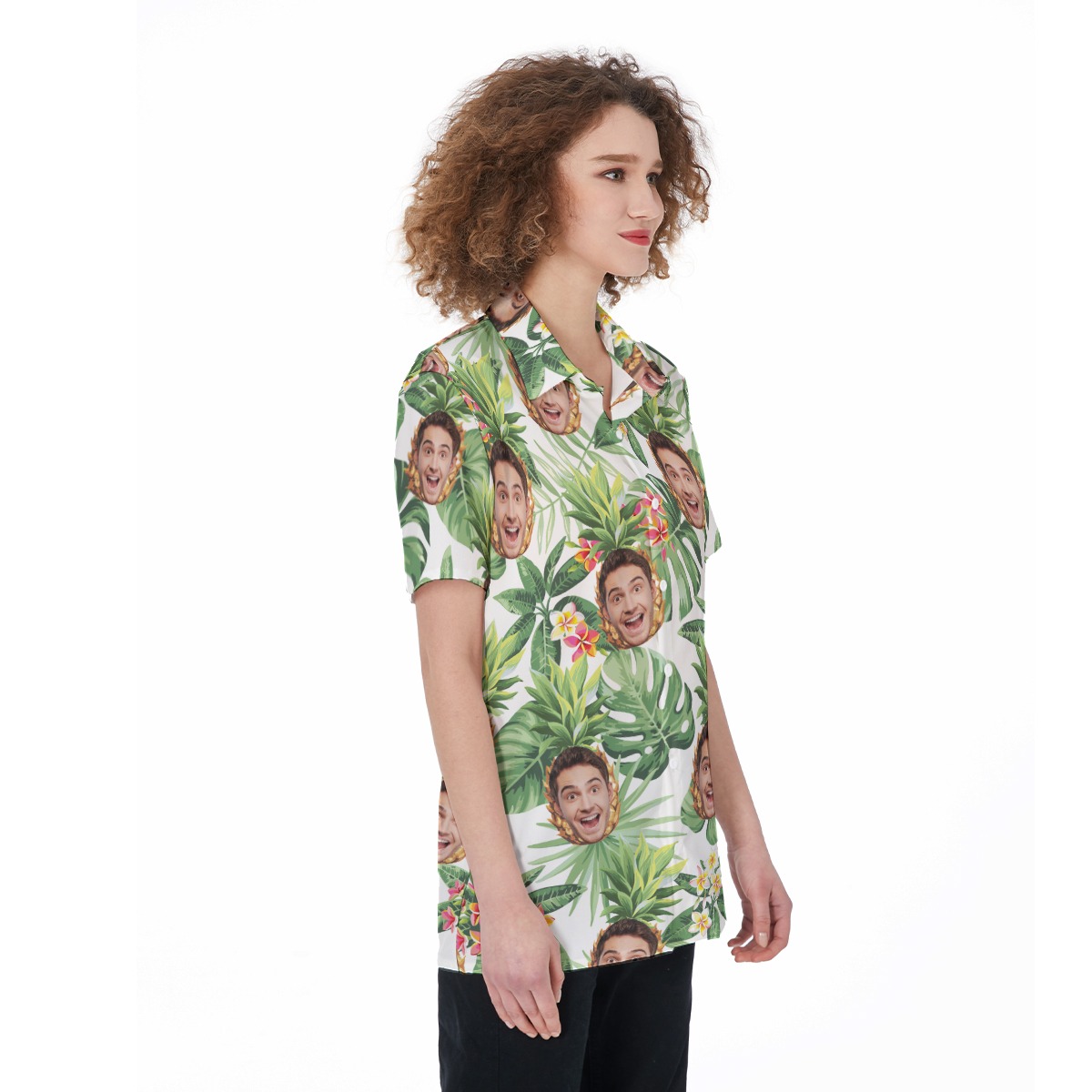 Tropical Personalized Pineapple Hawaiian Shirt For Women