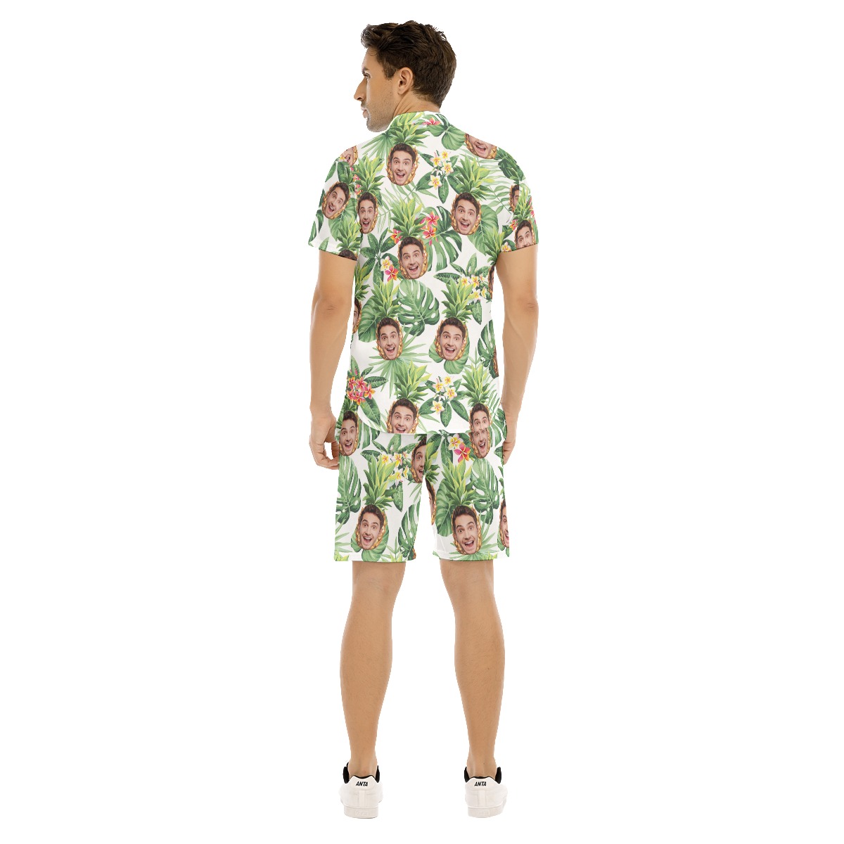 Funny Pineapple Custom Face Hawaiian Shirt And Shorts For Men