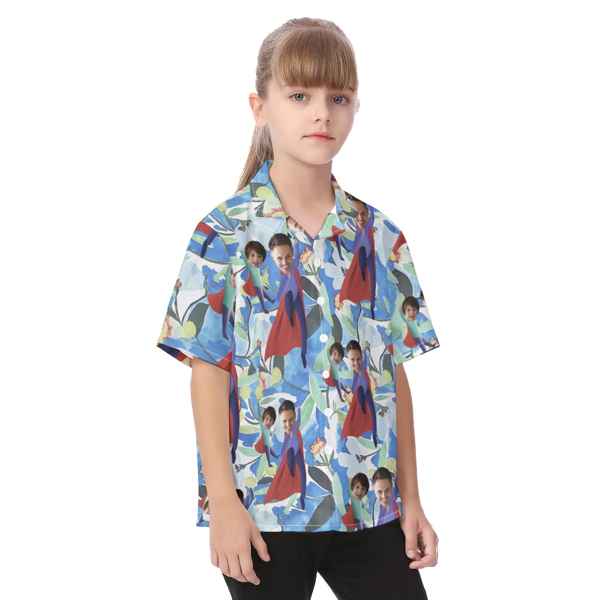 Cute Custom Face Father And Kids Hawaiian Shirt