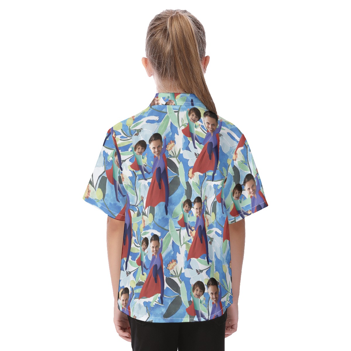 Cute Custom Face Father And Kids Hawaiian Shirt