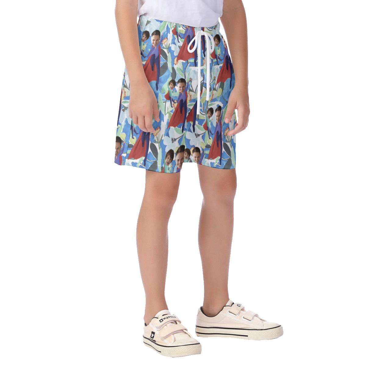 Funny Custom Face Father And Kids Hawaiian Beach Shorts