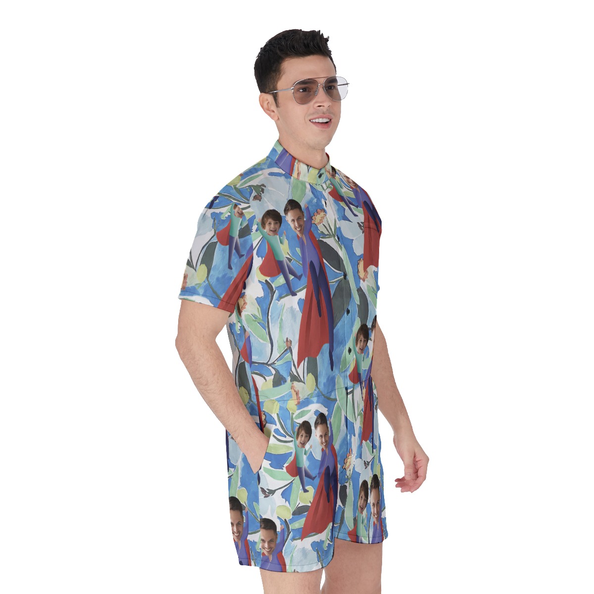 Unique Custom Face Father's Day Hawaiian Romper