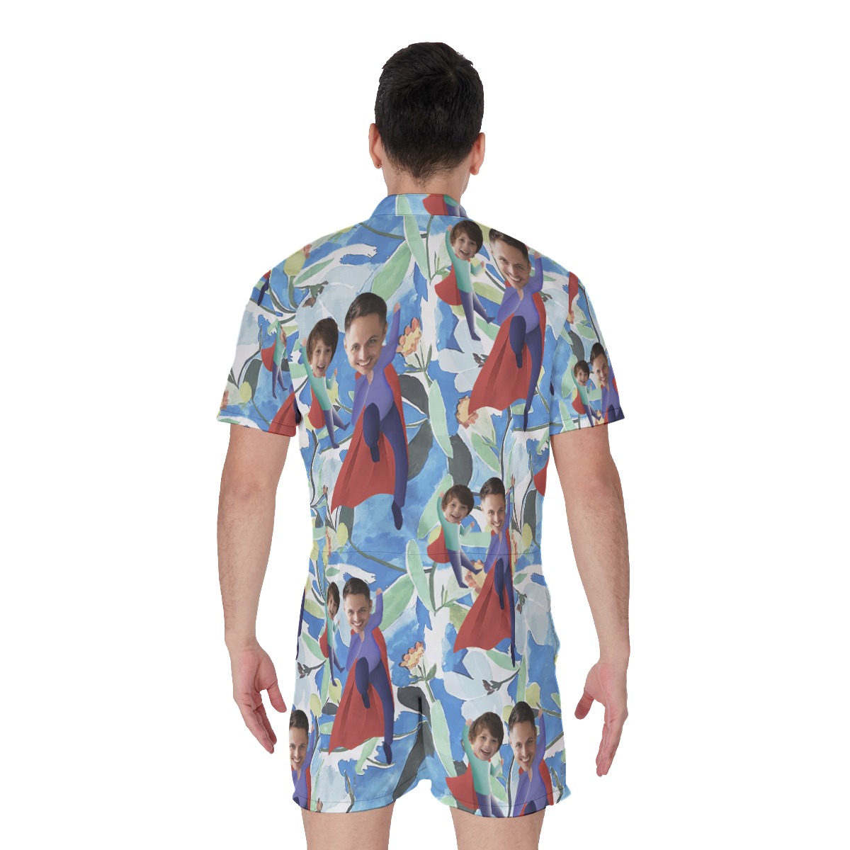 Unique Custom Face Father's Day Hawaiian Romper