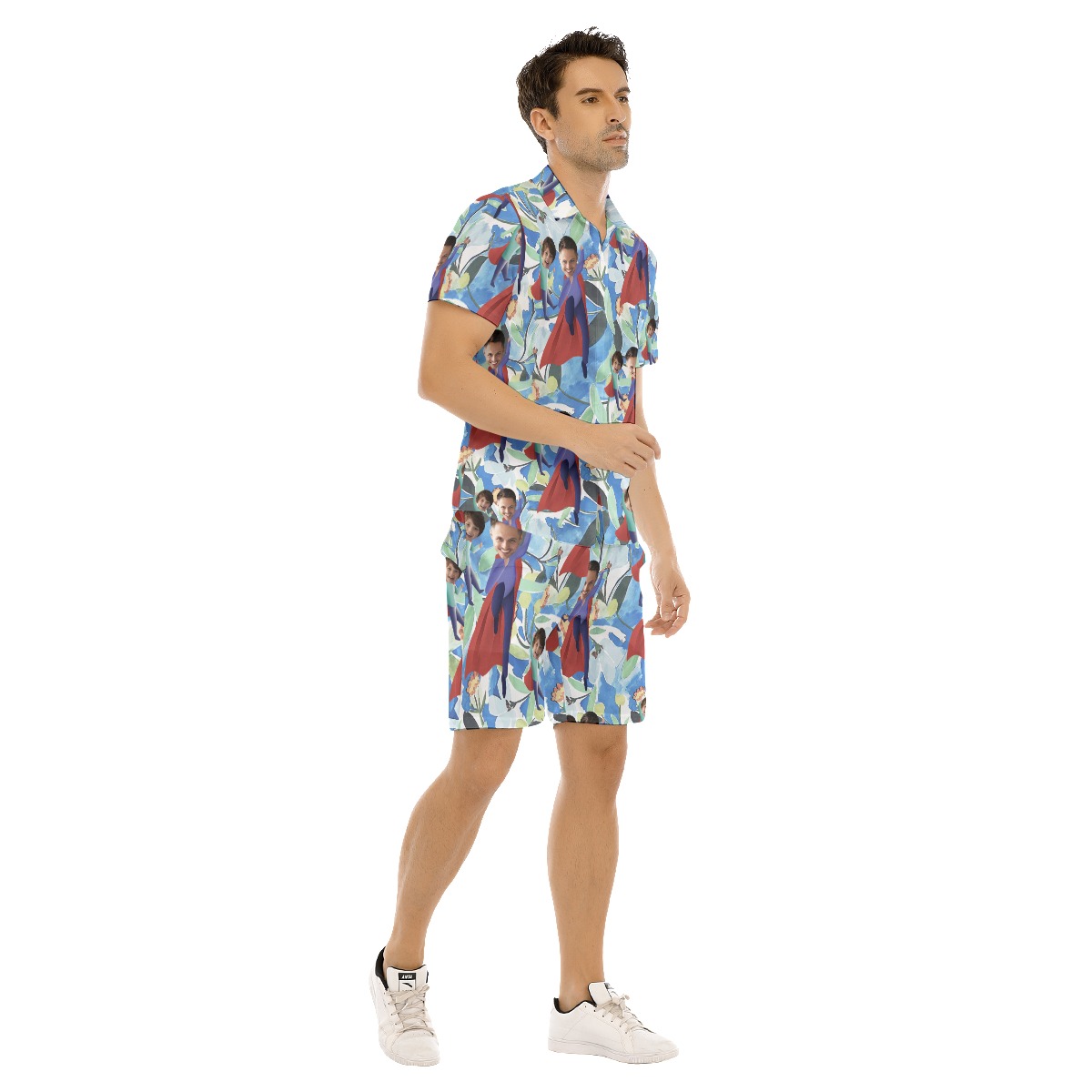Funny Custom Face Father's Day Hawaiian Shirt And Shorts For Men