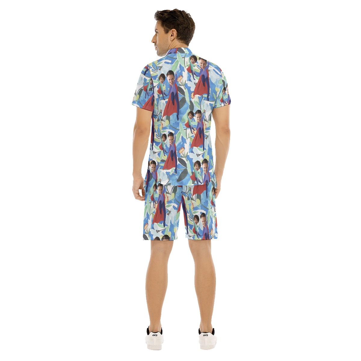 Funny Custom Face Father's Day Hawaiian Shirt And Shorts For Men