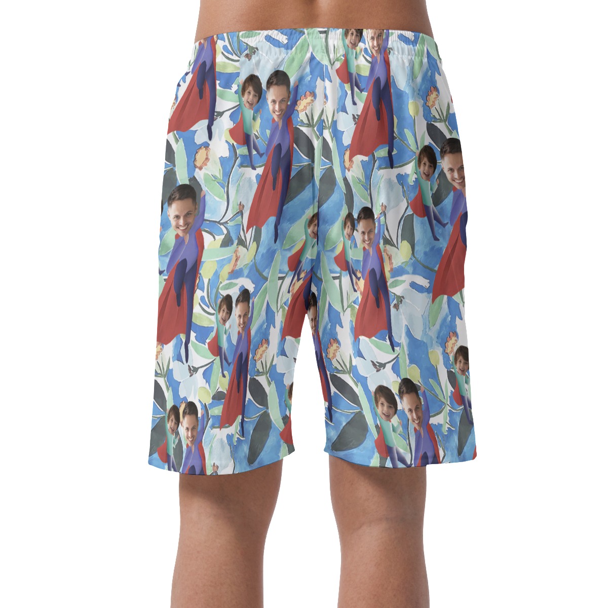 Unique Father's Day Gift Custom Face Hawaiian Beach Shorts For Men