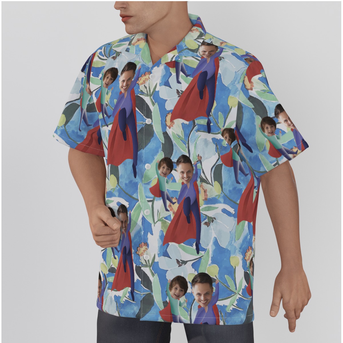 Custom Face Happy Father's Day Hawaiian Shirt