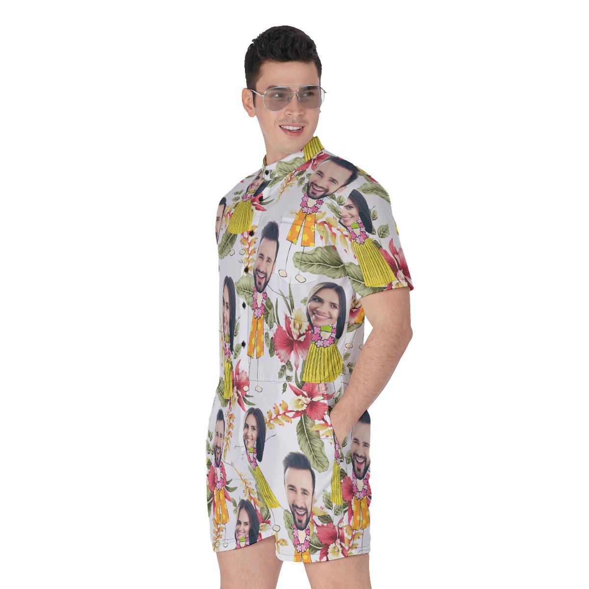 Unique Couple Custom Face Men's Romper