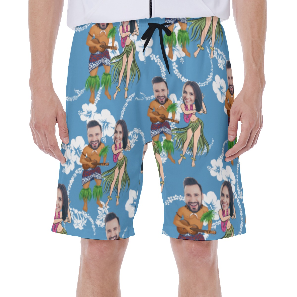 Funny Couple Custom Face Hawaiian Swimwear - variant image 1