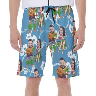 Funny Couple Custom Face Hawaiian Swimwear