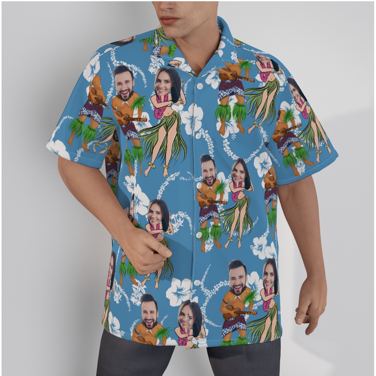 Custom Face Couple Hawaiian Shirt - variant image 1