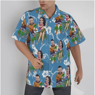 Custom Face Couple Hawaiian Shirt