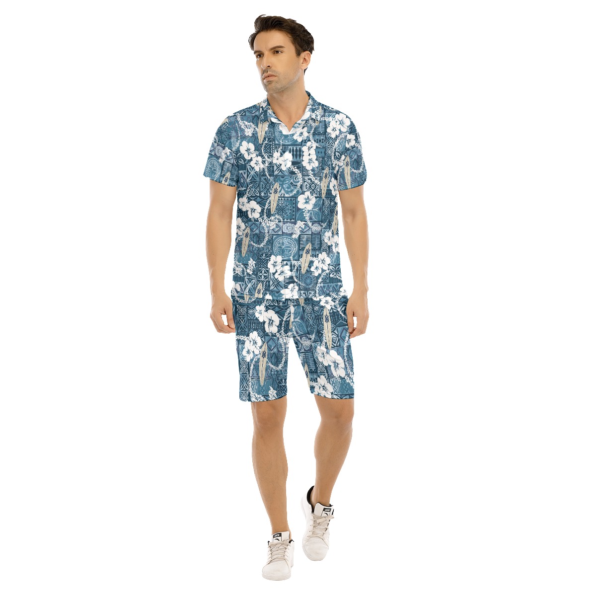 Surfing Board Vintage Hawaiian Shirt And Shorts For Men - variant image 1