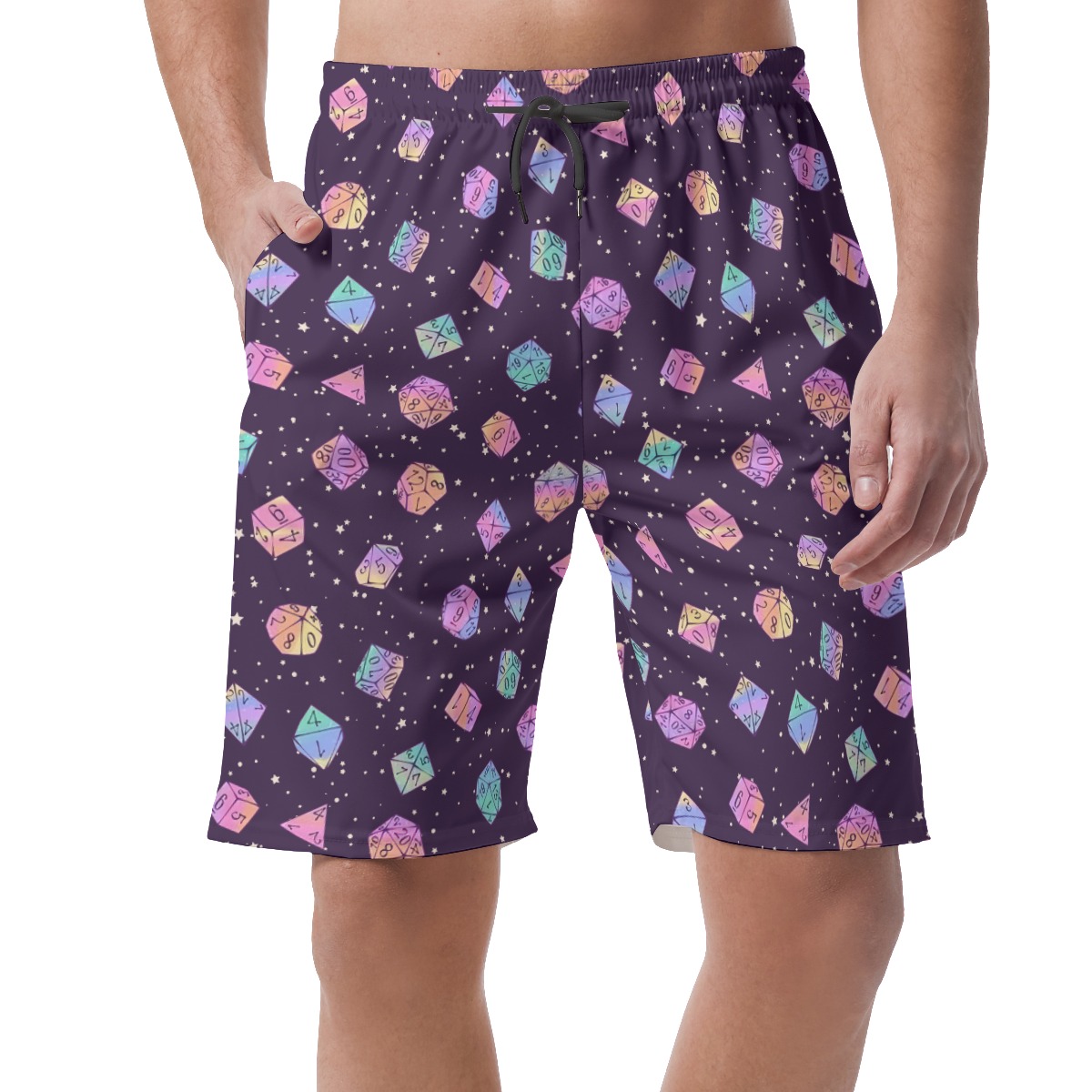 DND Dice Purple Men's Hawaiian Shorts - variant image 1
