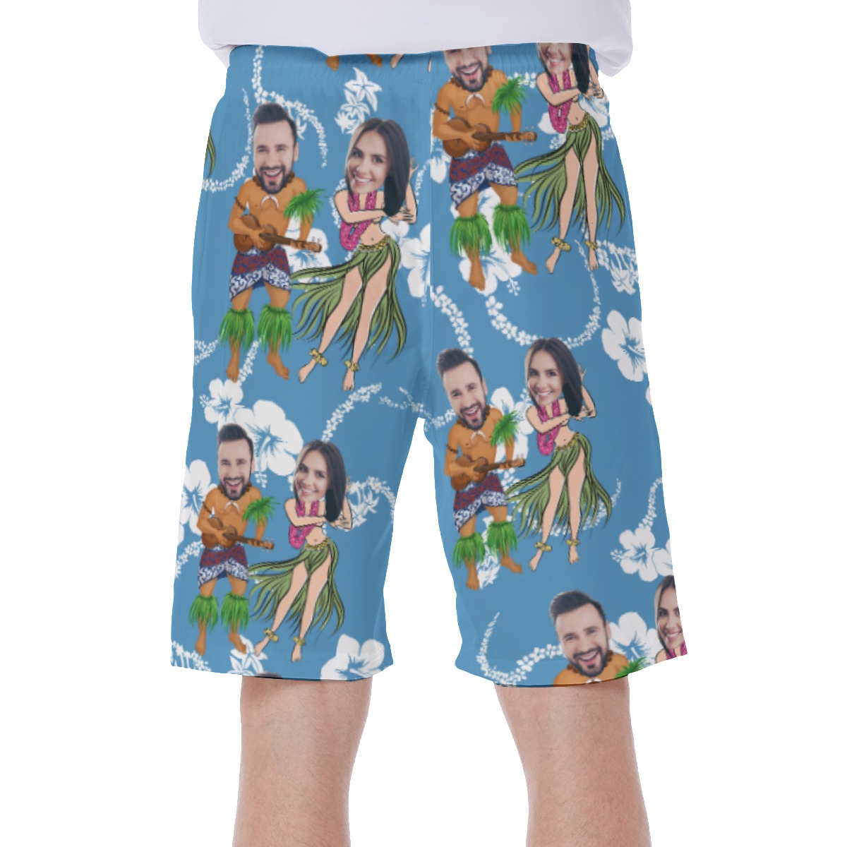 Funny Couple Custom Face Hawaiian Swimwear