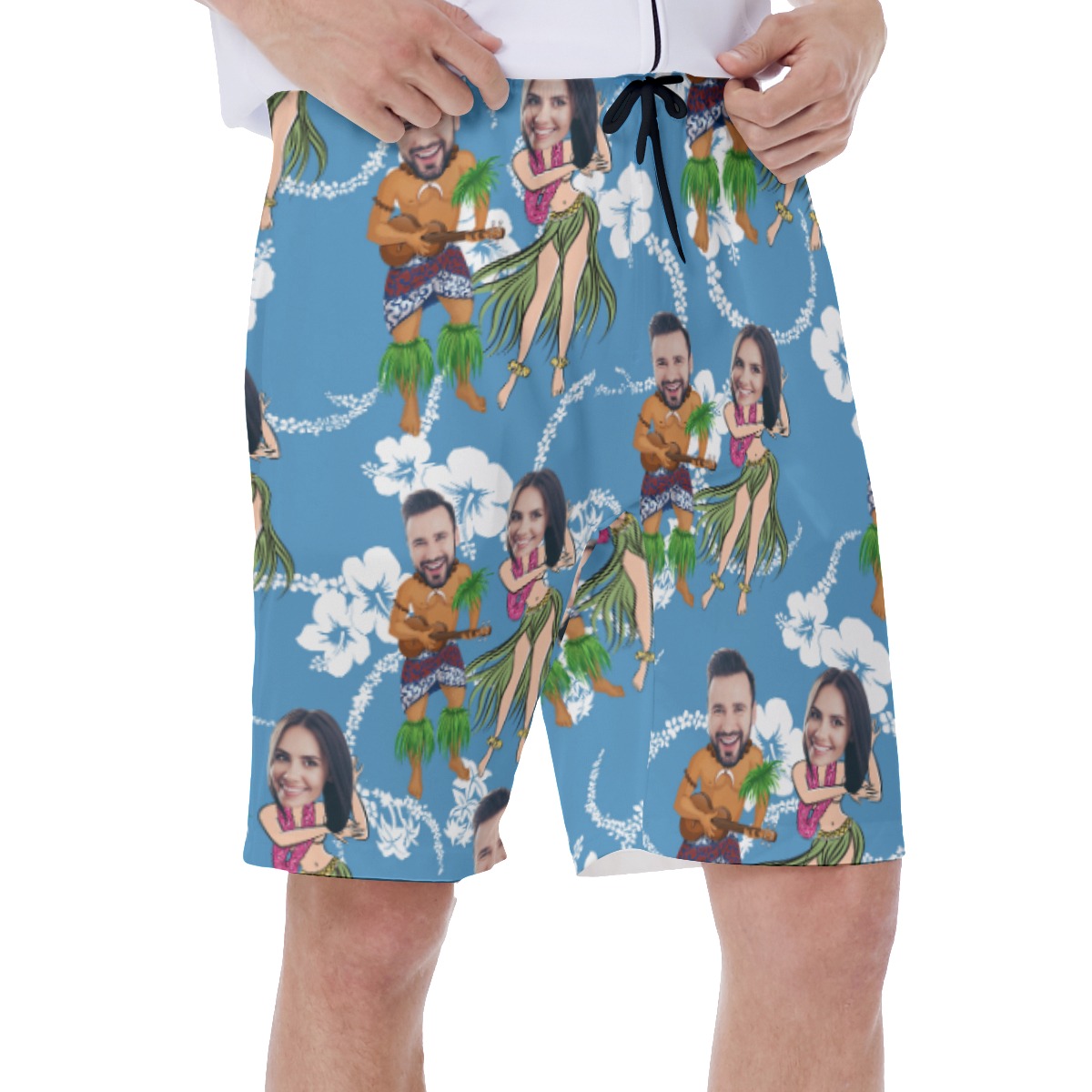 Funny Couple Custom Face Hawaiian Swimwear