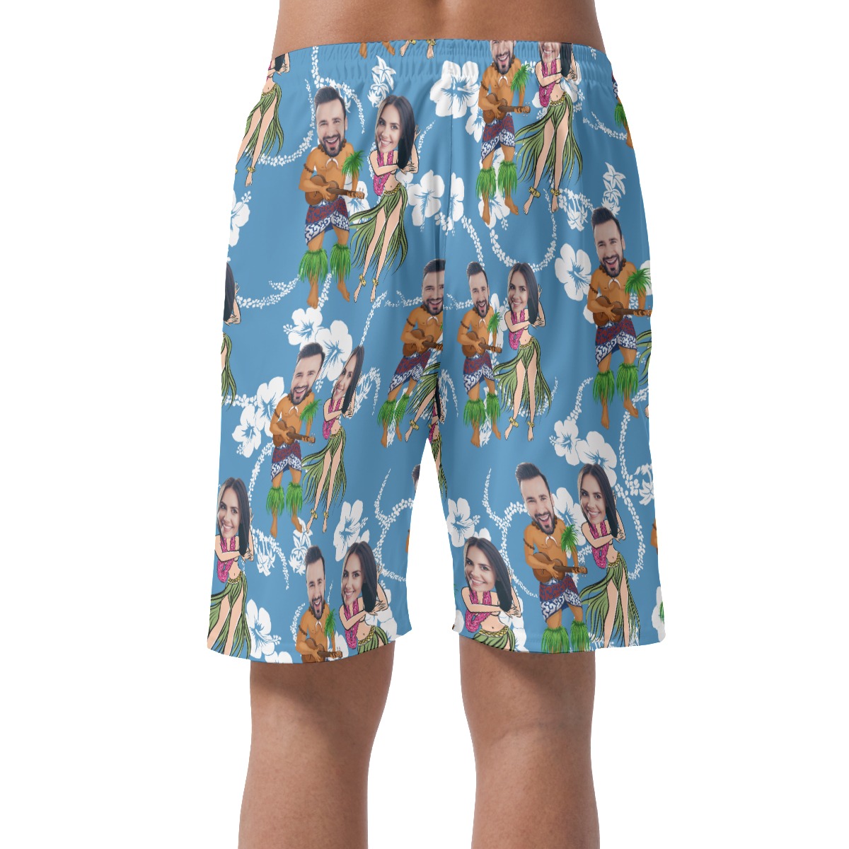 Funny Couple Custom Face Summer Beach Shorts For Men