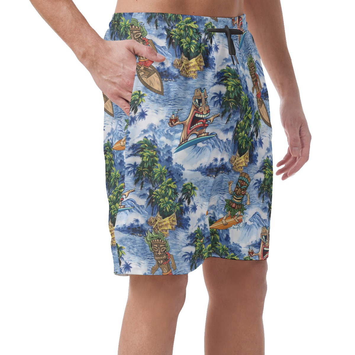 Tropical Tiki Surfing Summer Beach Shorts For Men